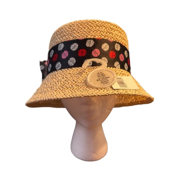 Women’s Authentic Disney Minnie Mouse Straw Hat with Polka Dot Ribbon - NWT - Picture 4 of 8